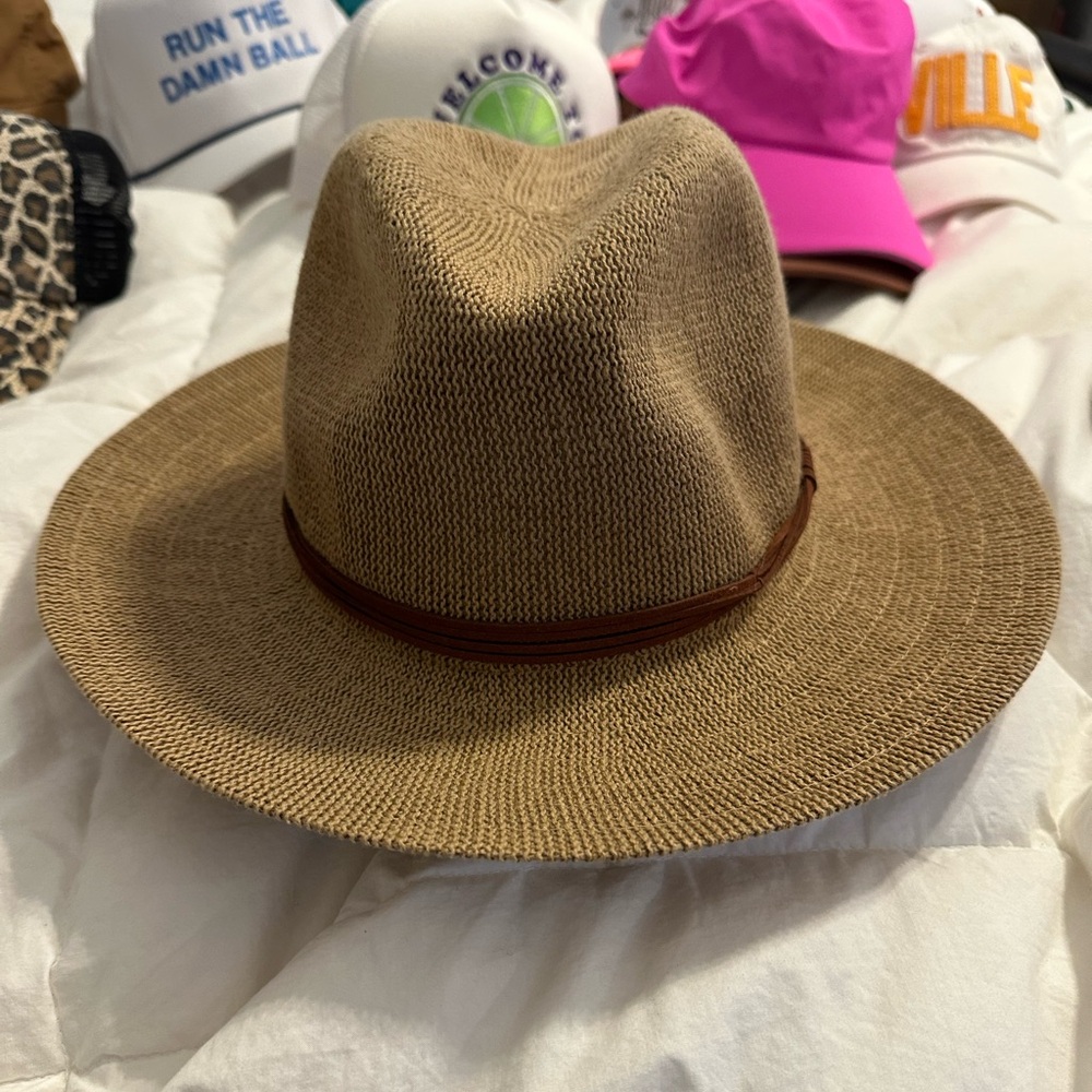 Stylish Tan Wide-Brim Hat